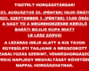 NAGY TÓ LEZÁRÁS 2023.08.25. 06:00 – 2023.09.01. 13:00