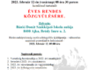 MEGHÍVÓ KÖZGYŰLÉSRE – 2023.02.12. 08:30